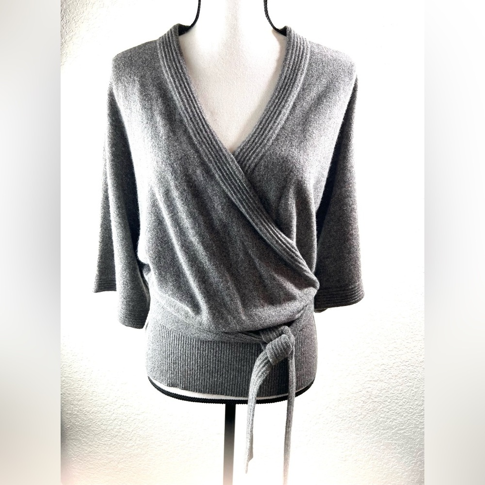 Lafayette 148 New York Faux Wrap Cashmere Sweater